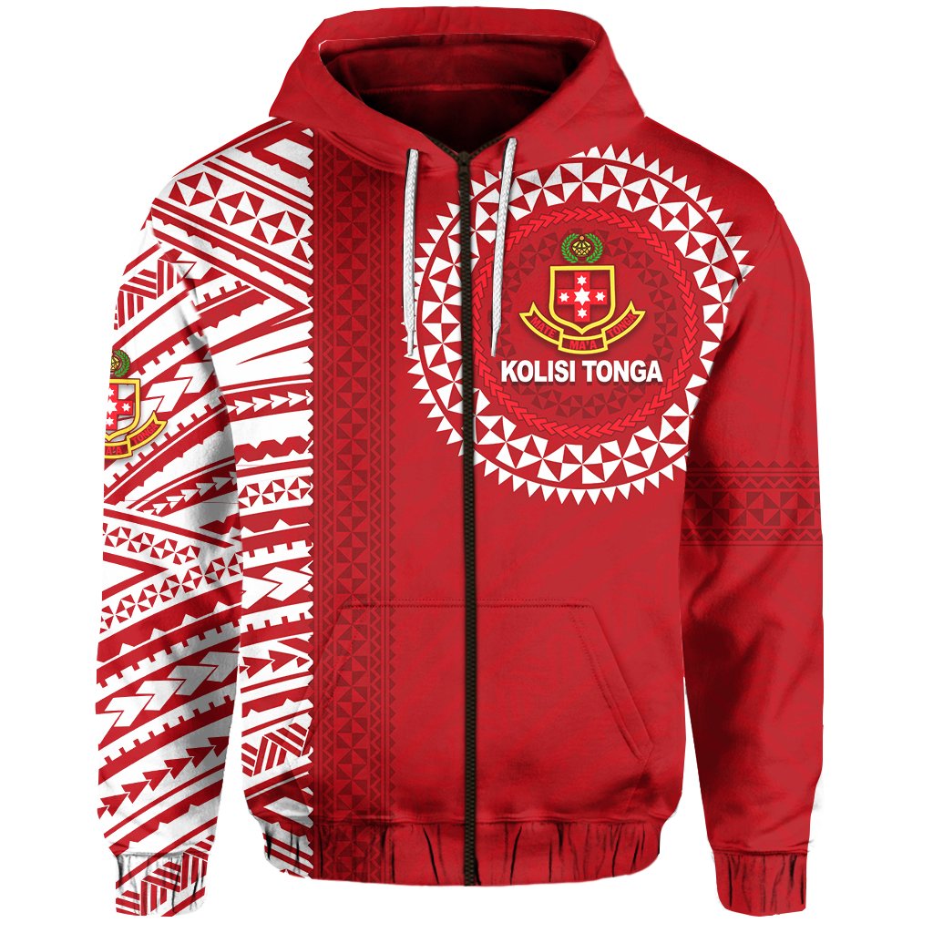 Kolisi Tonga Zip Hoodie Newest Unisex Red - Polynesian Pride