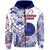 Custom American Samoa Rugby Zip Hoodie Special Custom Text and Number - Polynesian Pride