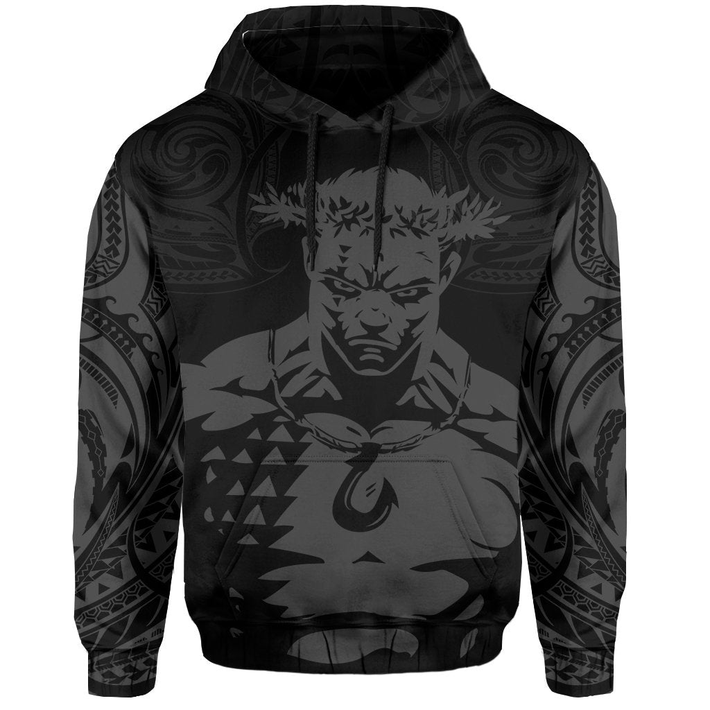 Hawaii Hook Polynesian Gray Maui Hoodie - Polynesian Pride