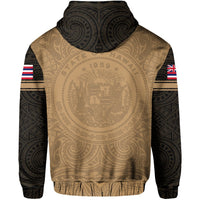 Polynesian Flag Seal of Hawaii Hoodie Gold - Polynesian Pride