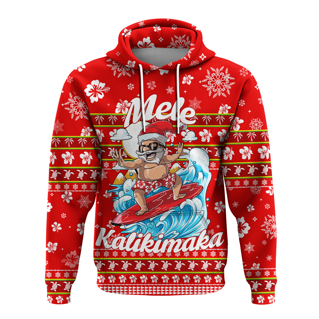 Hawaii Christmas Santas Surf Mele Kalikimaka Hoodie LT2 - Polynesian Pride