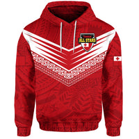 Tonga Rugby Hoodie - Tongan Kupesi Ngatu Design - Polynesian Pride LT9 Pullover Hoodie Red - Polynesian Pride