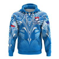 Custom Samoa Rugby Toa Samoa Blue Style Hoodie LT2 - Polynesian Pride