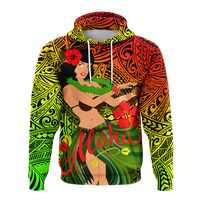 Hawaii Hula Girl Reggae Hoodie LT2 - Polynesian Pride