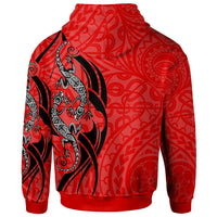Hoodie Polynesian Lizard Tattoo Red Color - Polynesian Pride