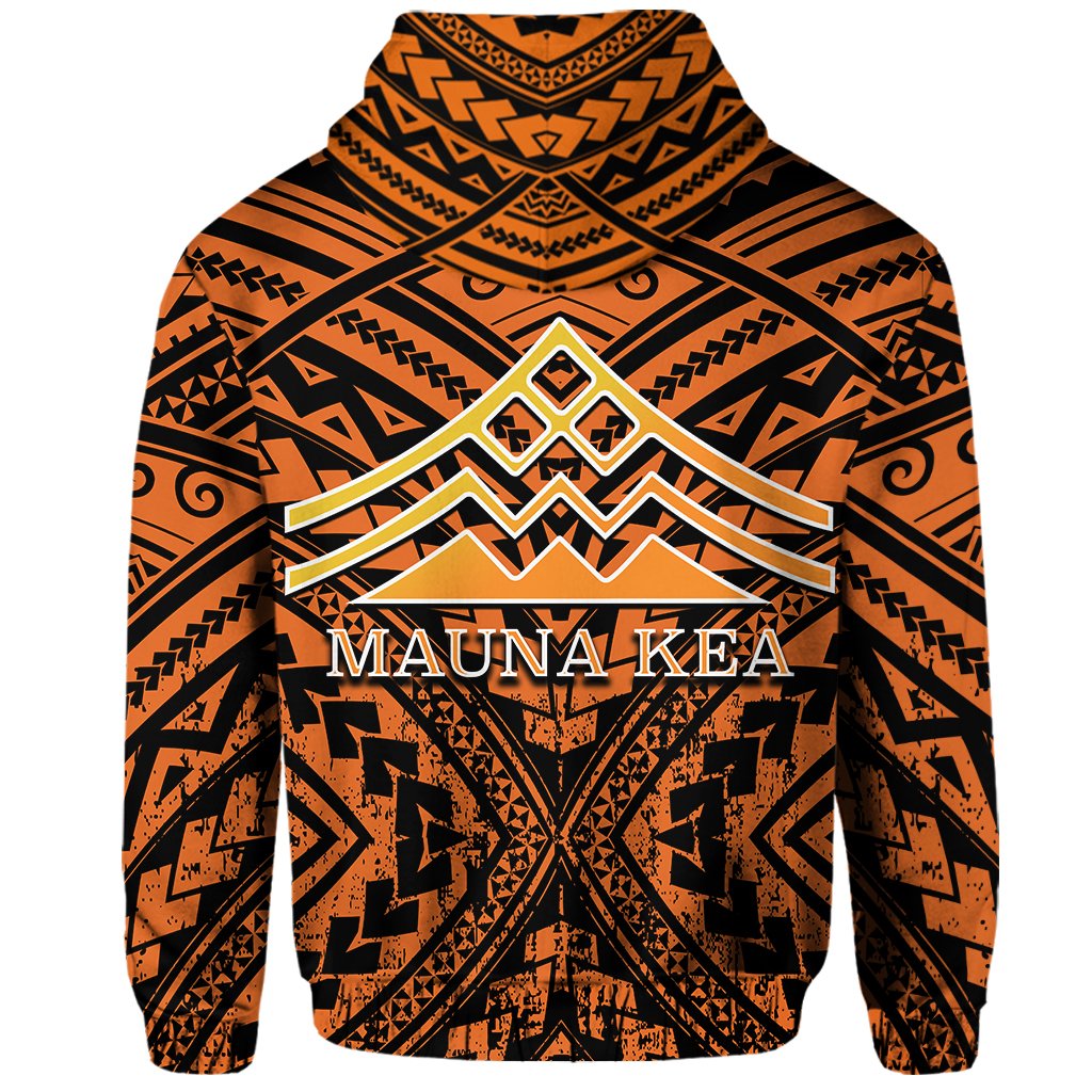 Hawaii Mauna Kea Polynesian Hoodie Zip Kako Style - Polynesian Pride