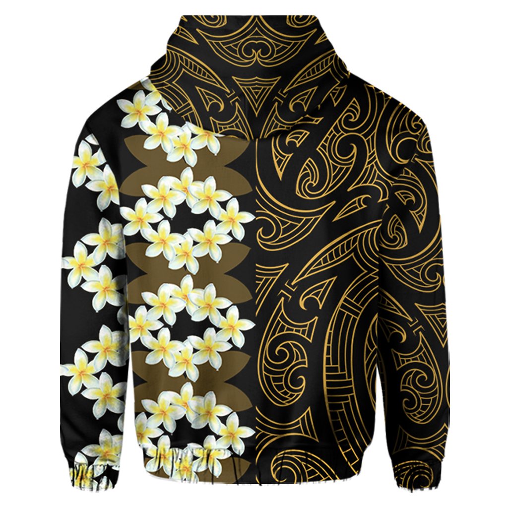 Hawaii Plumeria Kanaka Polynesian Hawaiian Hoodie Zip Curtis Style - Polynesian Pride