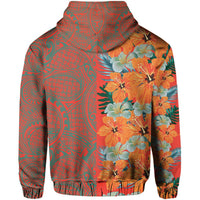 Tropical Polynesian Hawaiian Hoodie Zip Haka Style - Polynesian Pride