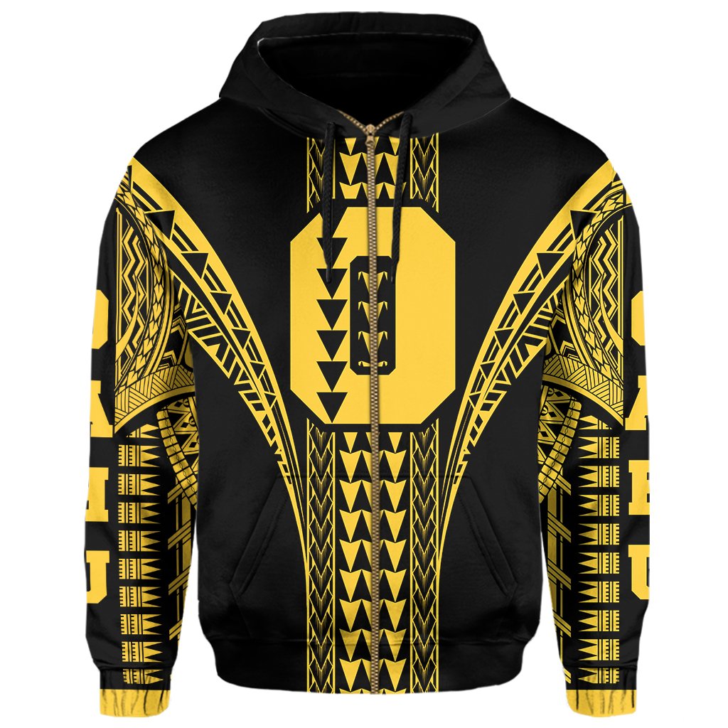 Oahu Island Polynesian Hoodie Zip Comely Style - Polynesian Pride