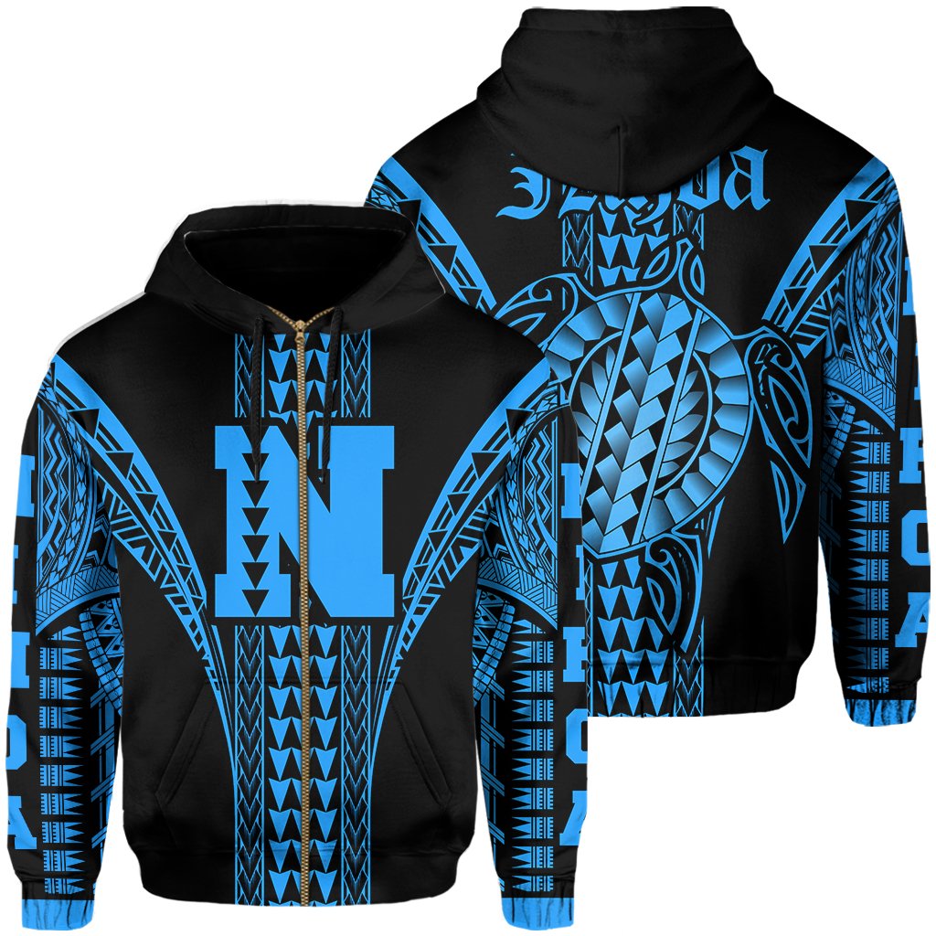 Nihoa Island Polynesian Hoodie Zip Comely Style Unisex Blue - Polynesian Pride