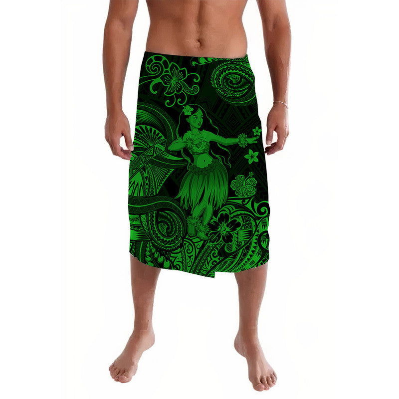 Hawaii Hula Girl Polynesian Lavalava Unique Style Green LT8 Green - Polynesian Pride LLC