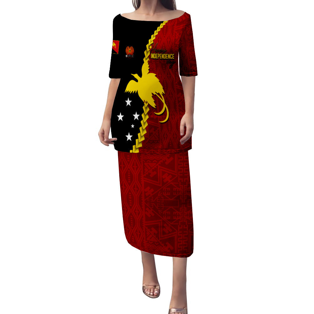 Papua New Guinea Puletasi Dress 47th Independence Anniversary - Motu Revareva LT7 Women Red - Polynesian Pride