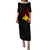 Personalised Papua New Guinea 47th Independence Puletasi Dress Tribal Turtle LT7 Women Black - Polynesian Pride