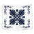 Hawaiian Quilt Maui Plant And Hibiscus Tappestry - Indigo White - AH Wall Tapestry Indigo - Polynesian Pride