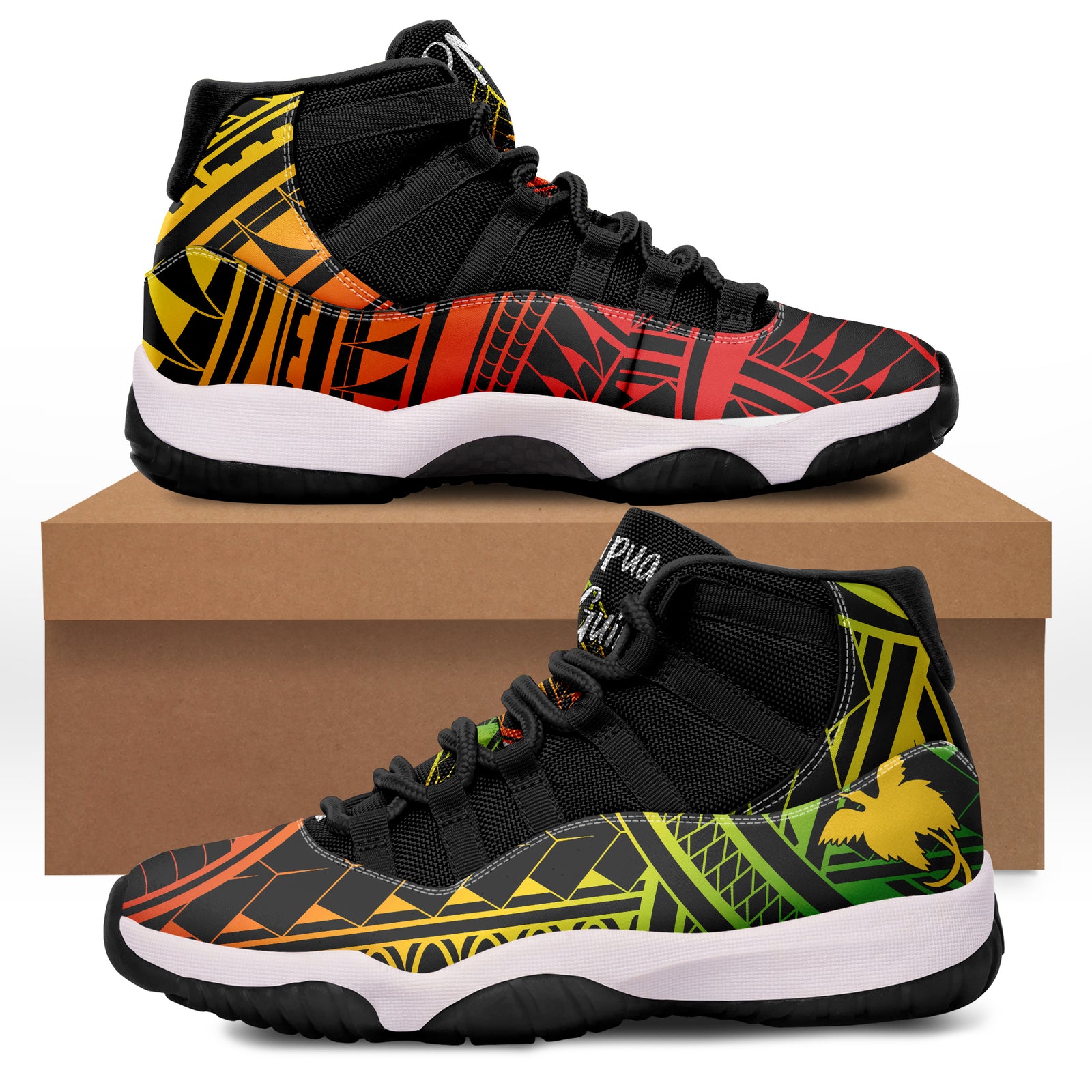 Papua New Guinea Sneaker J.11 PNG Bird - of - paradise Reggae Ver. LT7 - Polynesian Pride