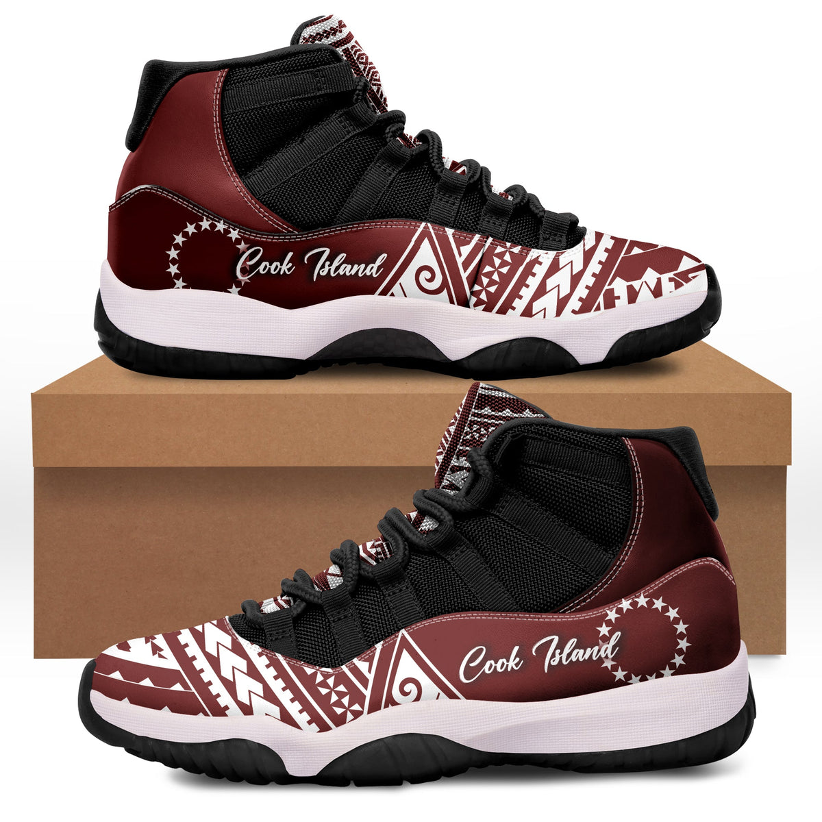 Cook Islands J11 Sneakers Simple Style - Red LT7 - Polynesian Pride