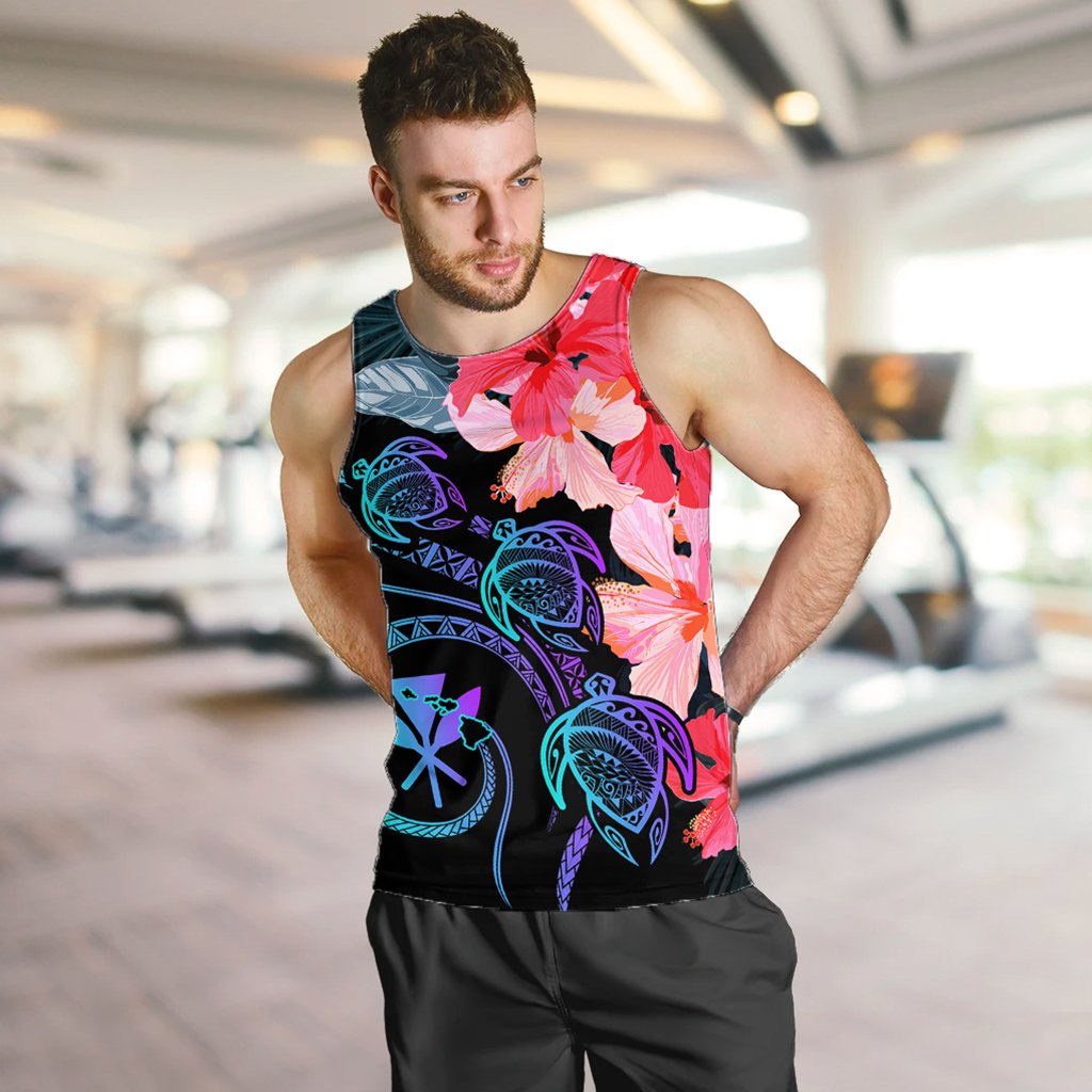 Hawaii Turtle Polynesian Tropical Men's Tank Top - Cora Style - AH - Polynesian Pride