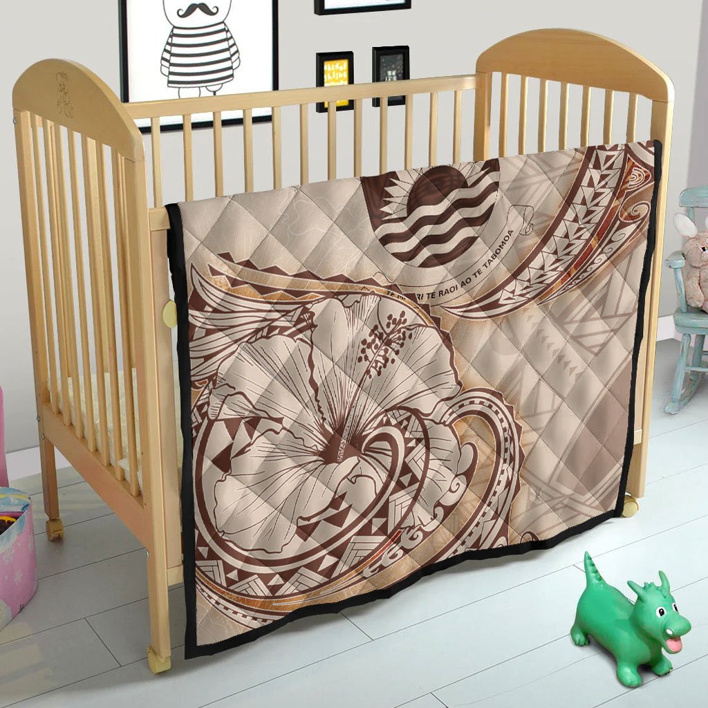 Kiribati Premium Quilt - Hibiscus Flowers Vintage Style - Polynesian Pride