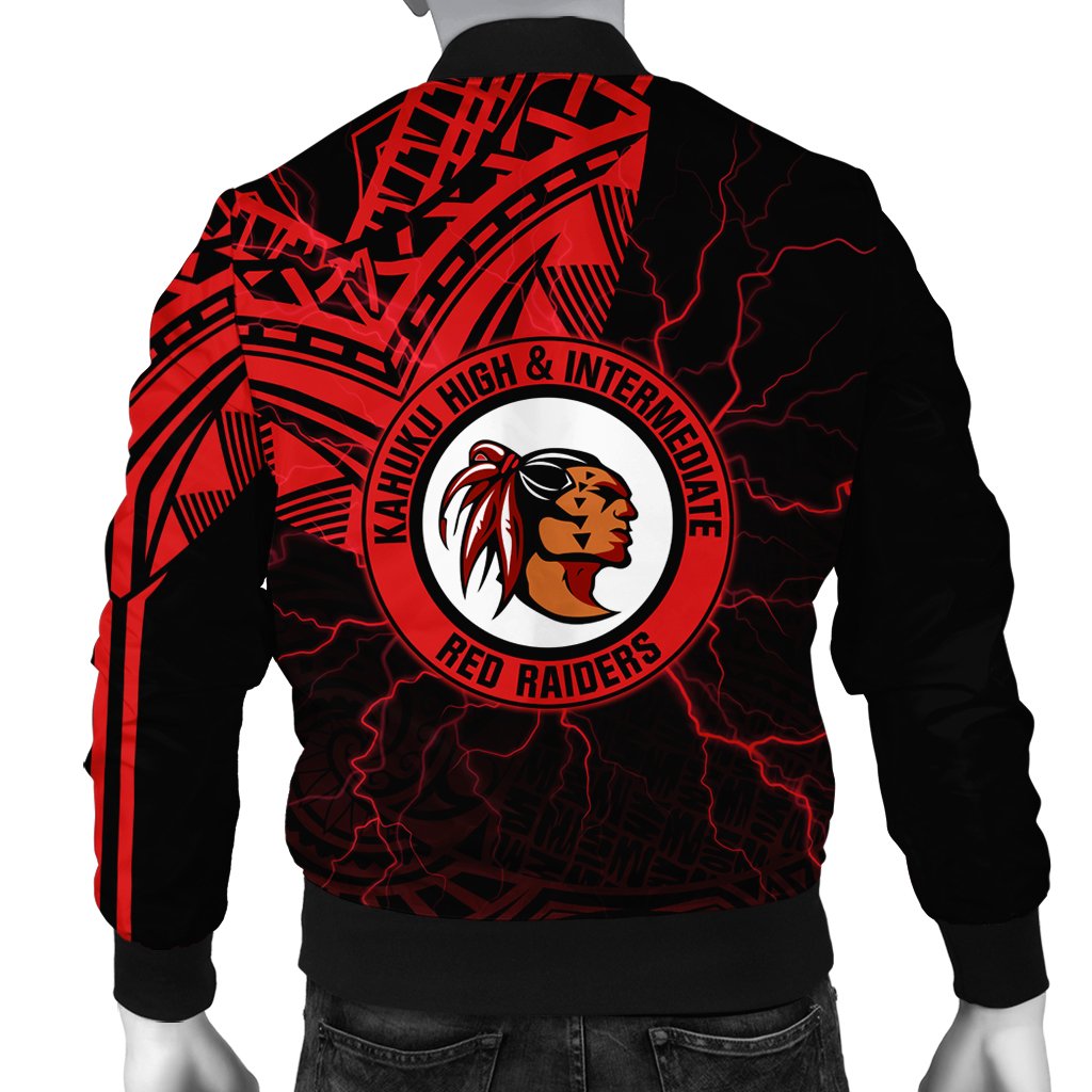 hawaiiJacket - Kahuku High Men's Bomber Jacket - Forc Style AH - Polynesian Pride