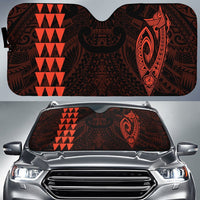 Kakau Polynesia Fish Hook Hawaii Car Sun Shade Auto Sun Shade Universal Fit Orange - Polynesian Pride