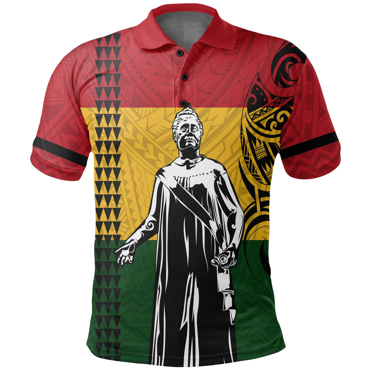 Hawaii Kanaka Flag Polynesian Queen Liliuokalani Polo - Polynesian Pride