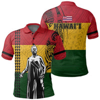Hawaii Kanaka Flag Polynesian Queen Liliuokalani Polo Unisex Red - Polynesian Pride