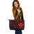 Hawaii Kanaka Maoli Leather Tote - Red Color Cross Style - Polynesian Pride