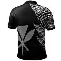 Hawaii Kanaka Maoli Custom Polo Shirt Flash Style White - Polynesian Pride