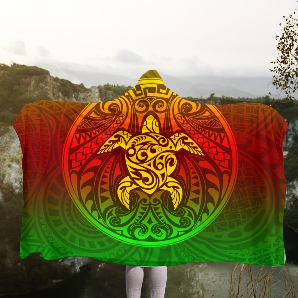 Kanaka Maoli Turtle Polynesian Hooded Blanket - AH - Polynesian Pride
