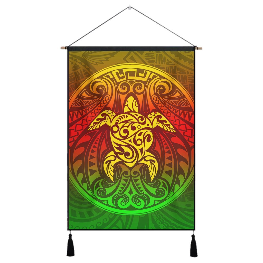 Kanaka Maoli Turtle Polynesian Hanging Poster - AH Hanging Poster Cotton And Linen - Polynesian Pride