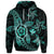 Custom Kanaka Map Hibiscus Plumeria Turtle Art Turquoise Polynesian Hoodie - Polynesian Pride