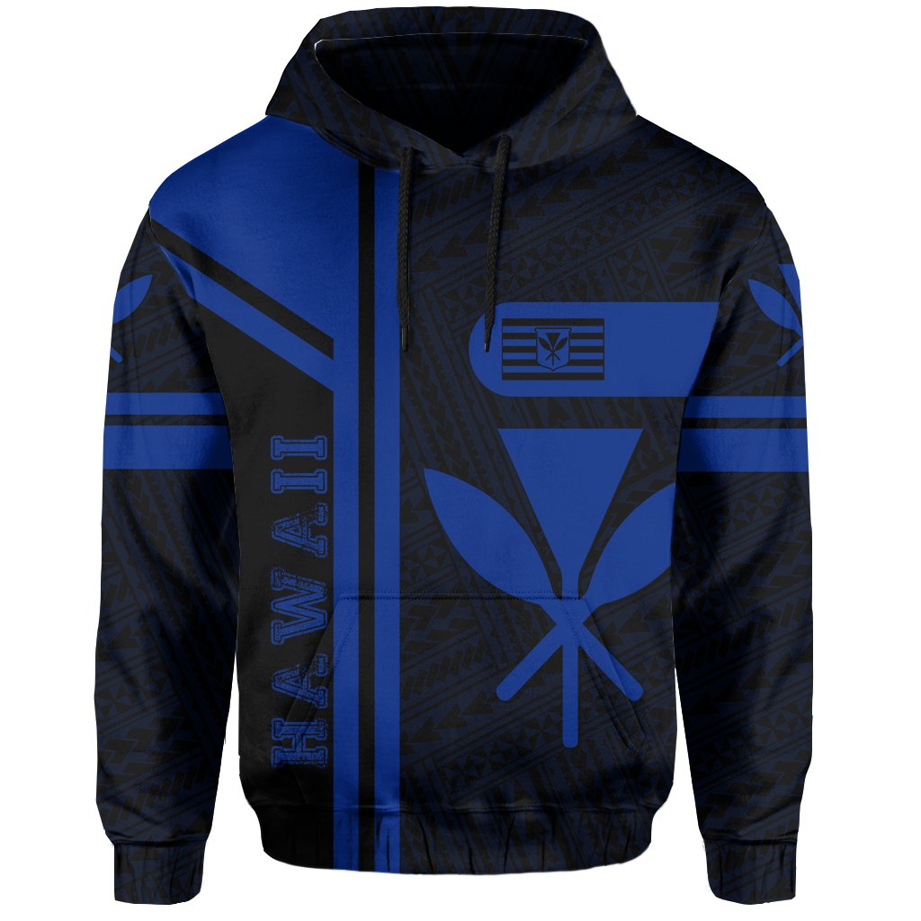 Kanaka Polynesian Hoodie Blue Morale Style - Polynesian Pride
