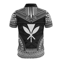 Hawaii Custom Polo Shirt Kanaka Maoli Polynesian Chief Tattoo Black Version - Polynesian Pride