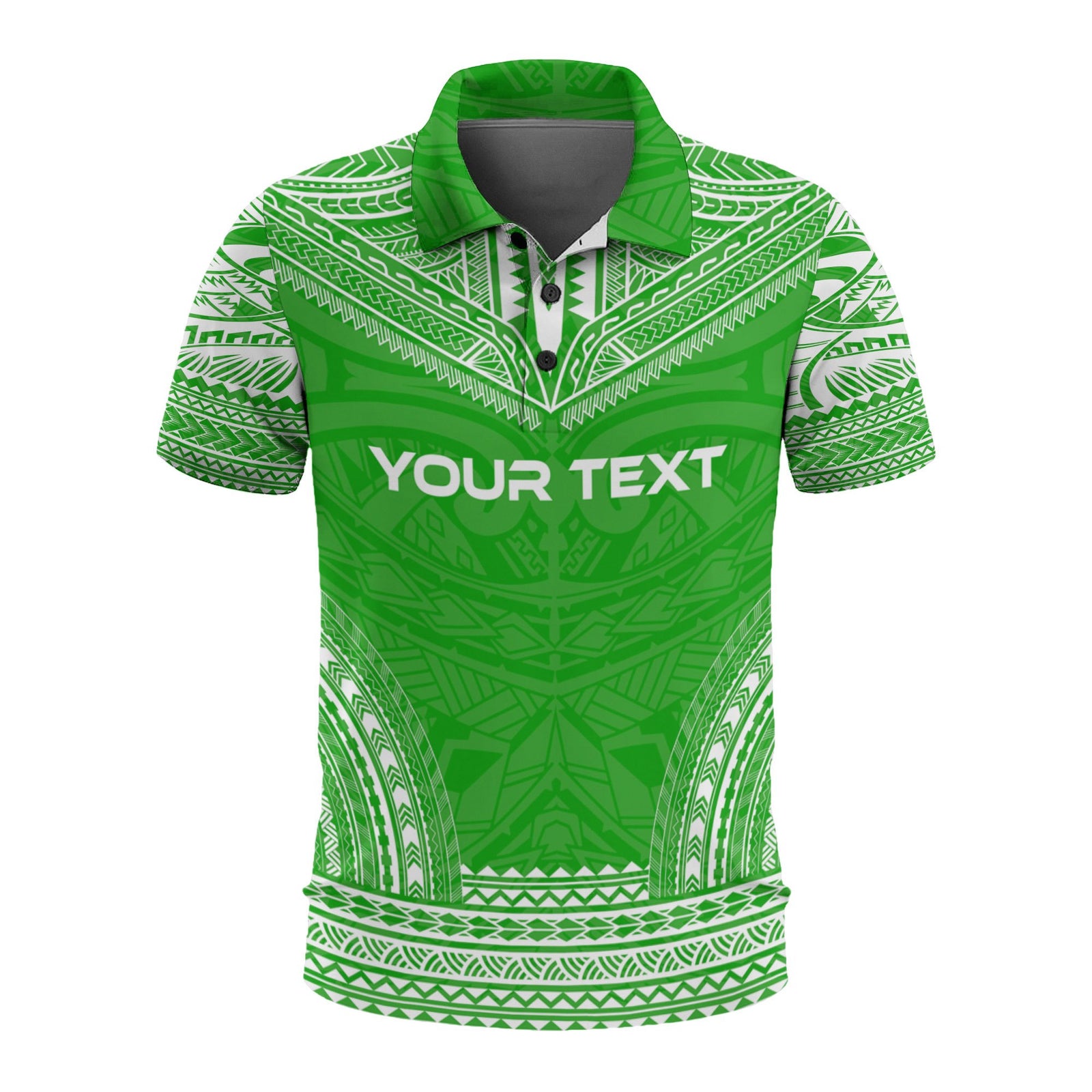 Hawaii Custom Polo Shirt Kanaka Maoli Polynesian Chief Tattoo Green Version Unisex Green - Polynesian Pride