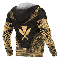 Kanaka Maoli Polynesian Chief Custom Zip up Hoodie Gold Version - Polynesian Pride