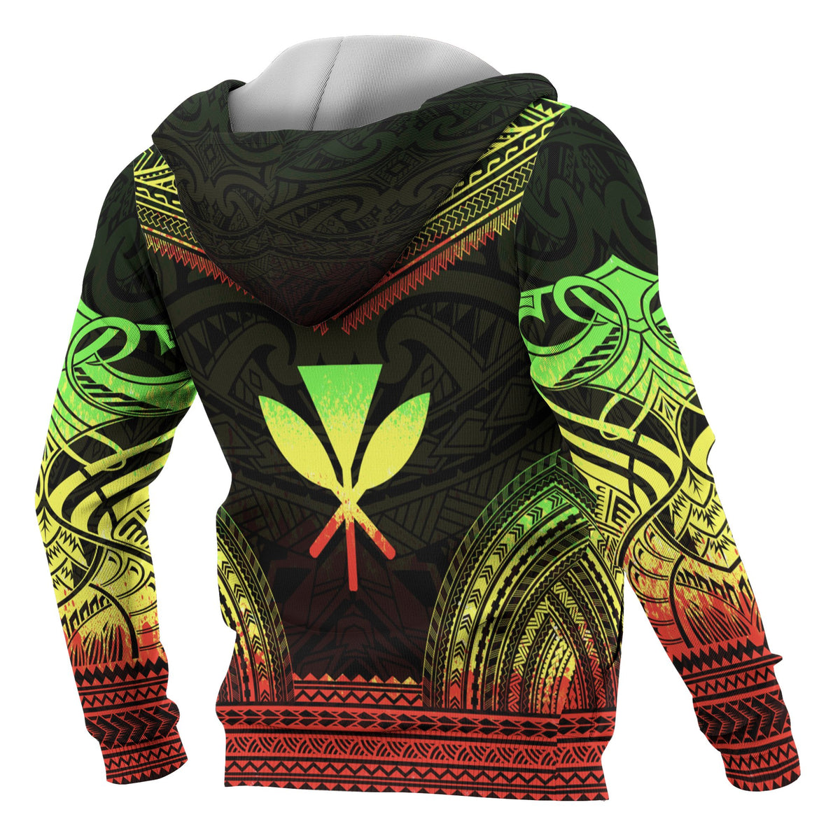 Kanaka Maoli Polynesian Chief Custom Zip up Hoodie Reggae Version - Polynesian Pride