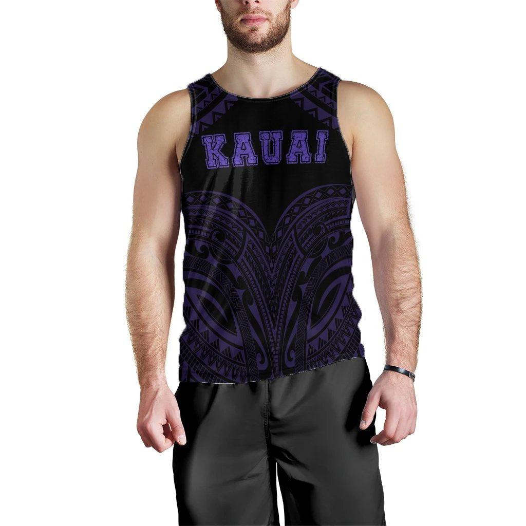 Hawaiian Kanaka Map Polynesian Kauai Men's Tank Top - Purple - Brad Style - AH - Polynesian Pride