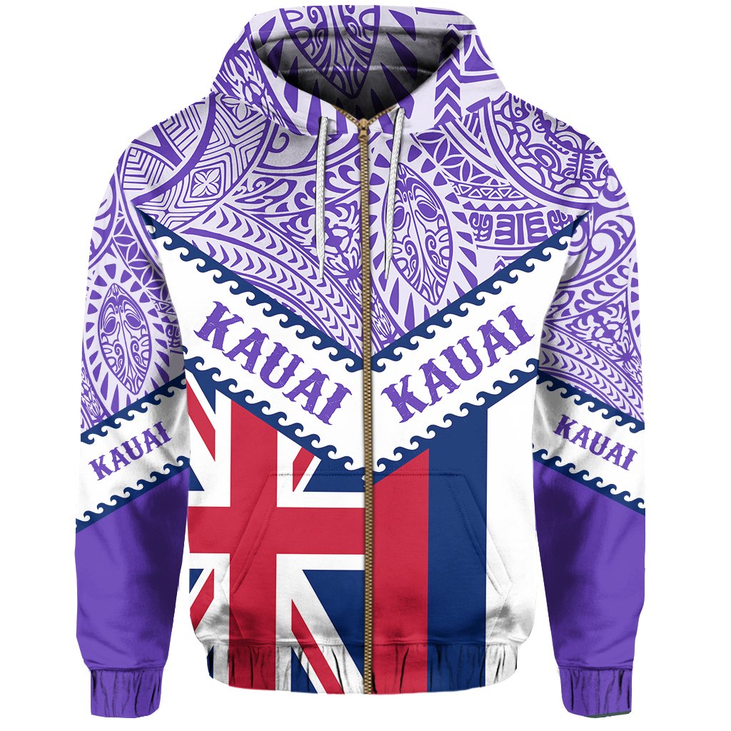 Hawaii Flag Kauai Hoodie Zip Mit Style - Polynesian Pride