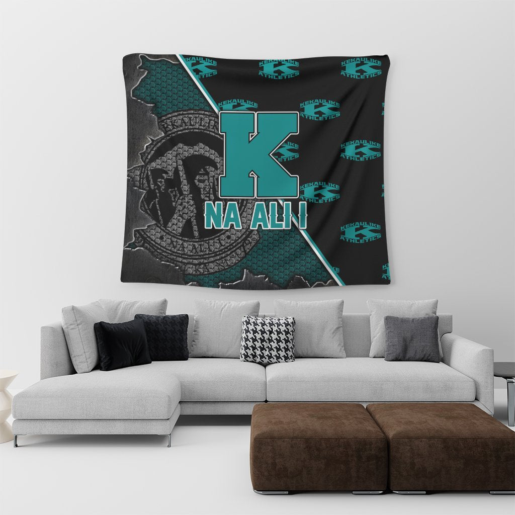 Hawaii - King Kekaulike High Tapestry - AH Wall Tapestry Small 60" x 51" Green - Polynesian Pride