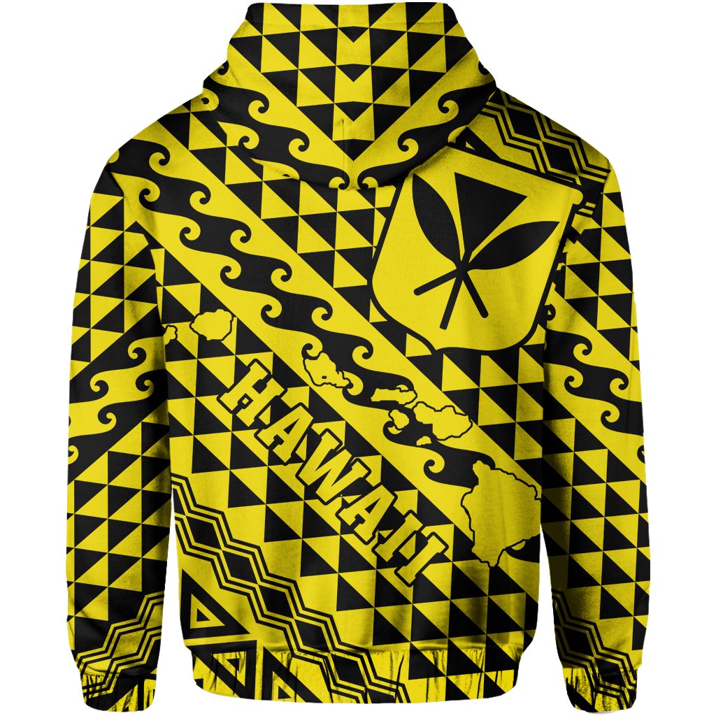 Hawaii Hoodie King Kakau Kanaka Yellow - Polynesian Pride