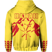 King Kanaka Kauka Zipper Hoodie Yellow - Polynesian Pride