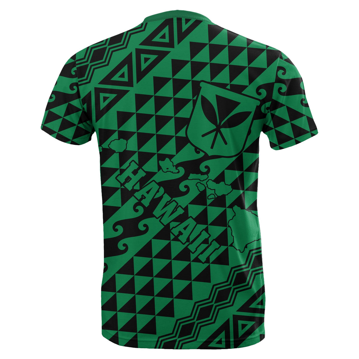 Hawaii T Shirt King Kakau Kanaka Green - Polynesian Pride