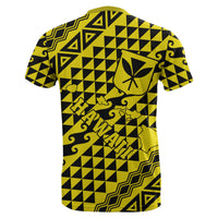 Hawaii T Shirt King Kakau Kanaka Yellow - Polynesian Pride