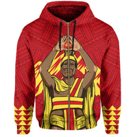 King Mauna Kea Kauka Zipper Hoodie Red - Polynesian Pride