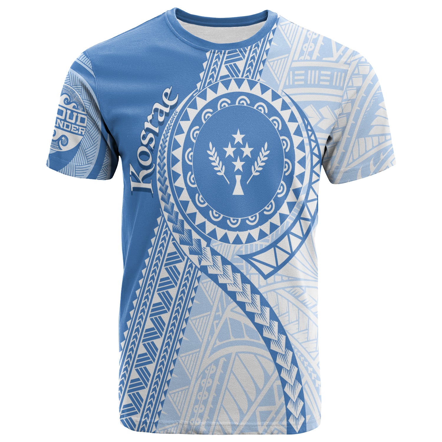 Custom FSM Kosrae Micronesian Pattern T Shirt Proud Islander LT7 Unisex Cerulean - Polynesian Pride