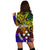 Kosrae Women Hoodie Dress - Rainbow Polynesian Pattern - Polynesian Pride