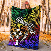Kosrae Custom Personalised Premium Blanket - Rainbow Polynesian Pattern - Polynesian Pride