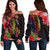 Kosrae State Women's Off Shoulder Sweater - Tropical Hippie Style Black - Polynesian Pride