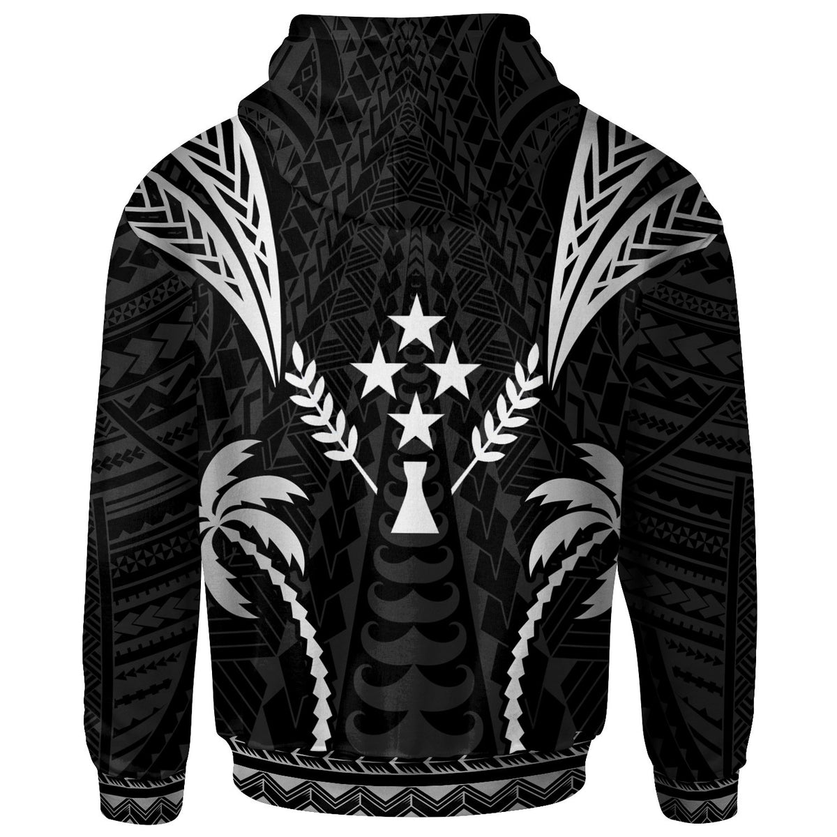 Kosrae Zip up Hoodie Blood Runs Through My Veins Style Black - Polynesian Pride