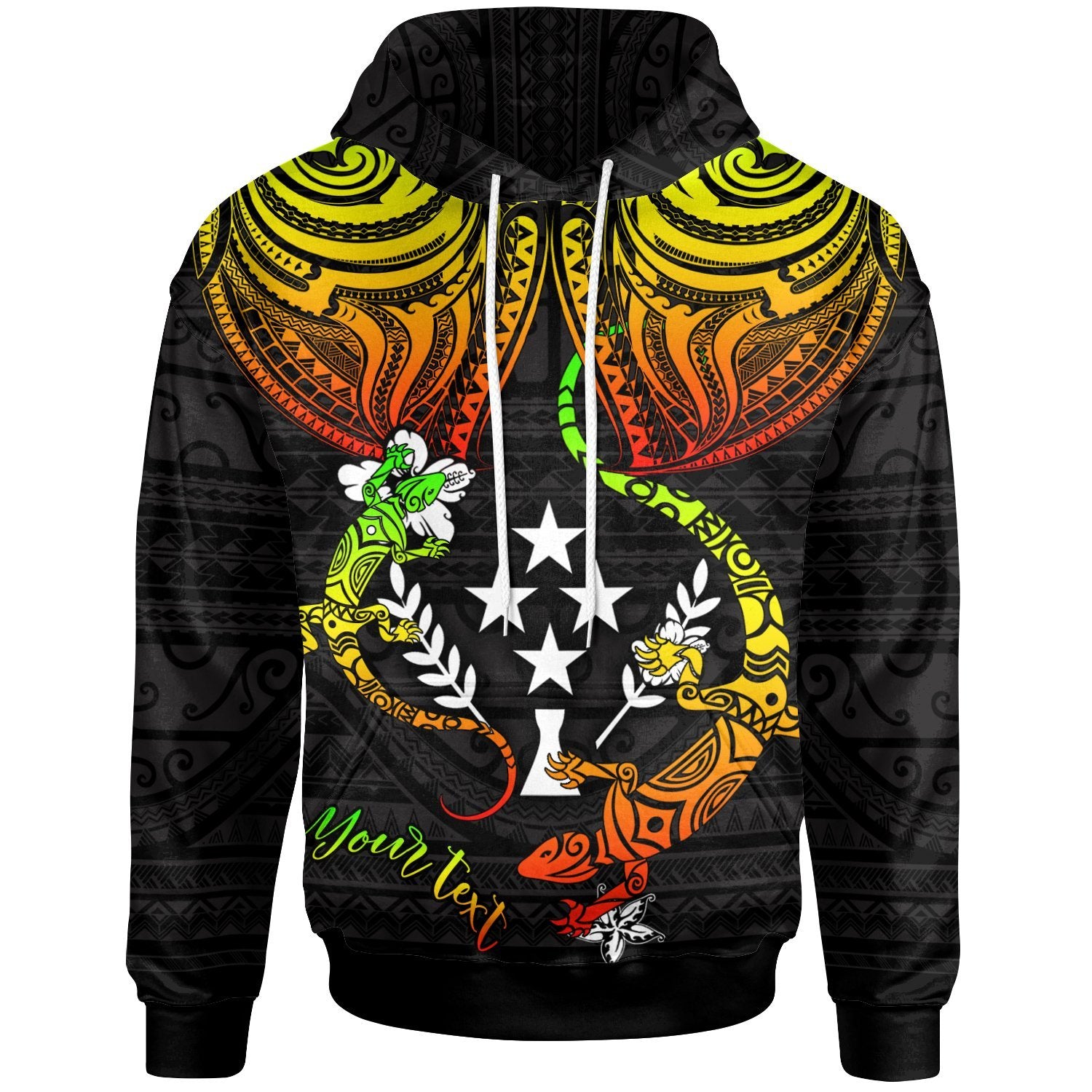 Kosrae Custom Hoodie Lizard Good Chest Unisex Reggae - Polynesian Pride